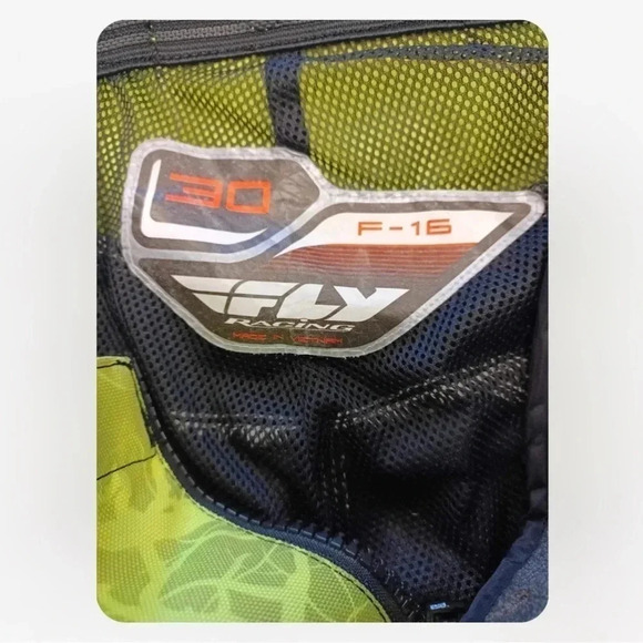 Fly Motocross Motorcycle Riding Pants Black, Lime & Blue Size 30 - Picture 7 of 12